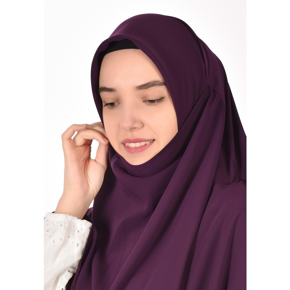 AKILLI BAĞCIKLI PEÇE EŞARP OVAL, MÜRDÜM