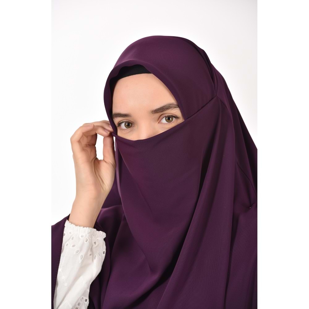 AKILLI BAĞCIKLI PEÇE EŞARP OVAL, MÜRDÜM