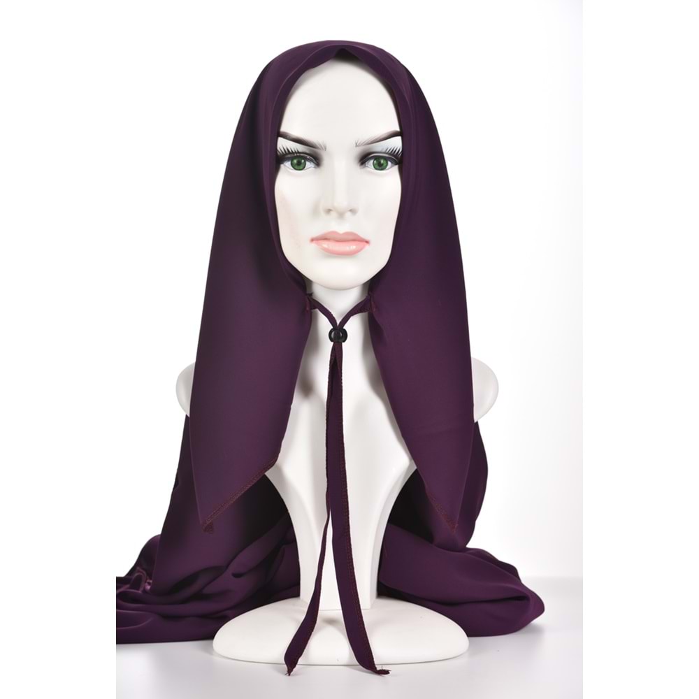 AKILLI BAĞCIKLI PEÇE EŞARP OVAL, MÜRDÜM