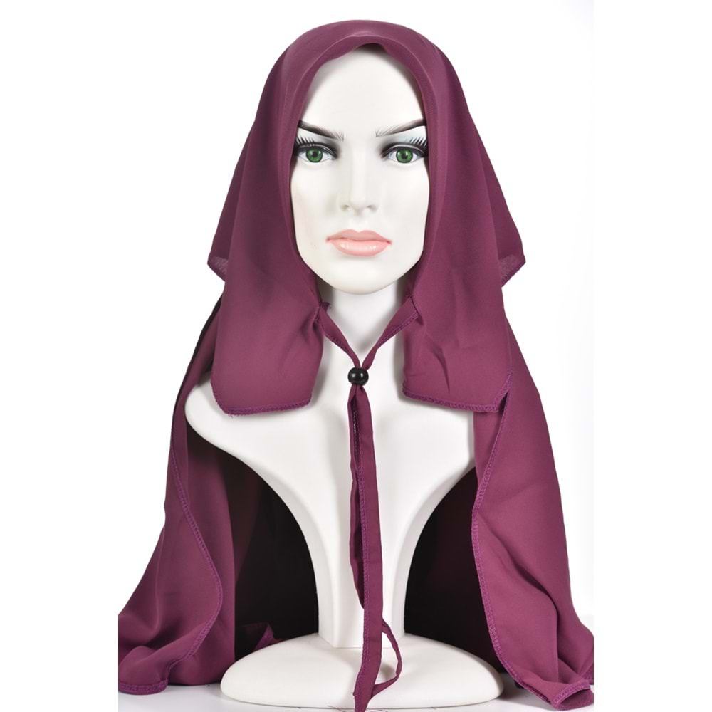 AKILLI BAĞCIKLI PEÇE EŞARP OVAL, GÜL KURUSU