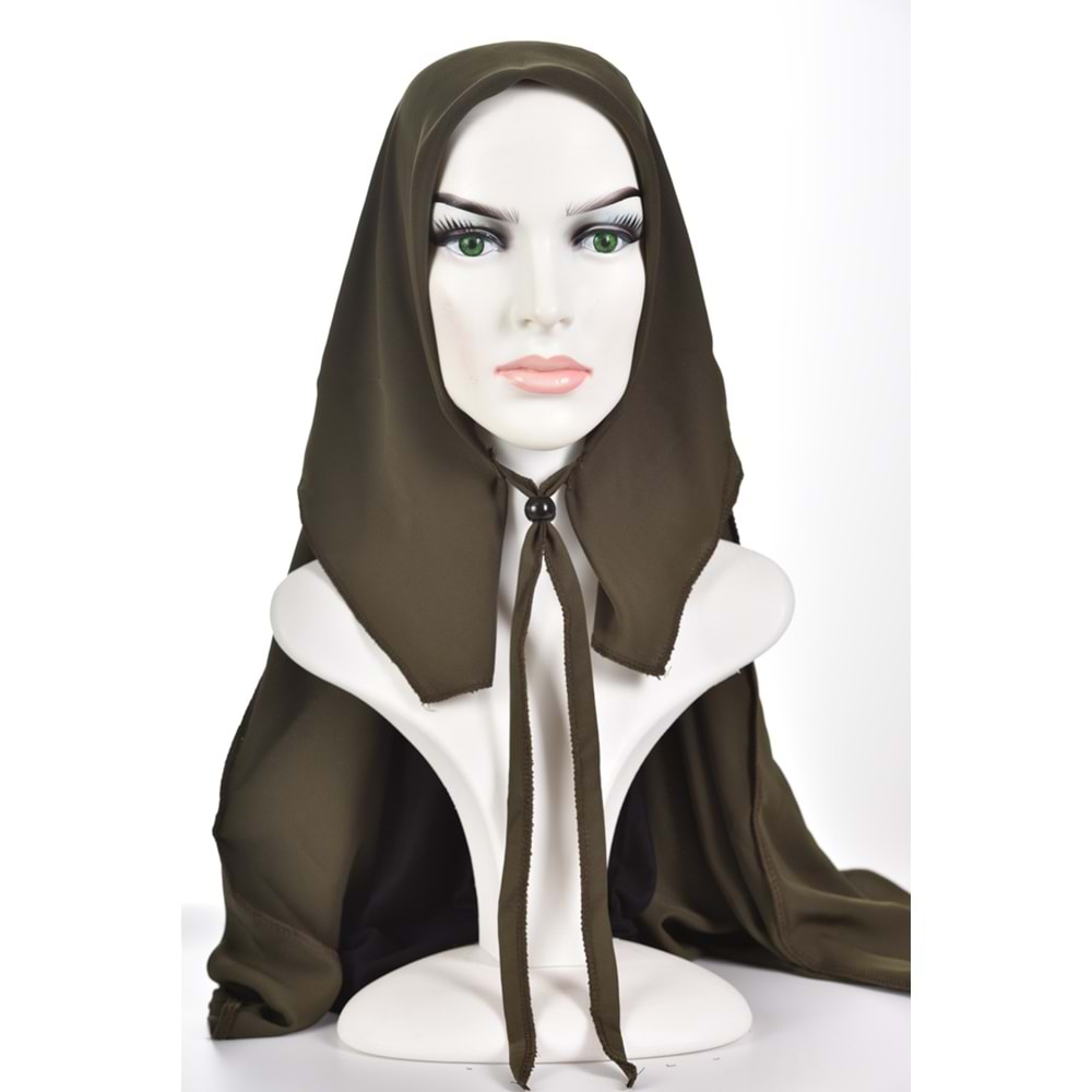 AKILLI BAĞCIKLI PEÇE EŞARP OVAL, HAKİ