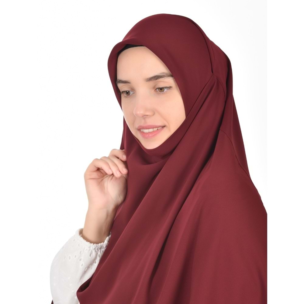 AKILLI BAĞCIKLI PEÇE EŞARP OVAL, BORDO