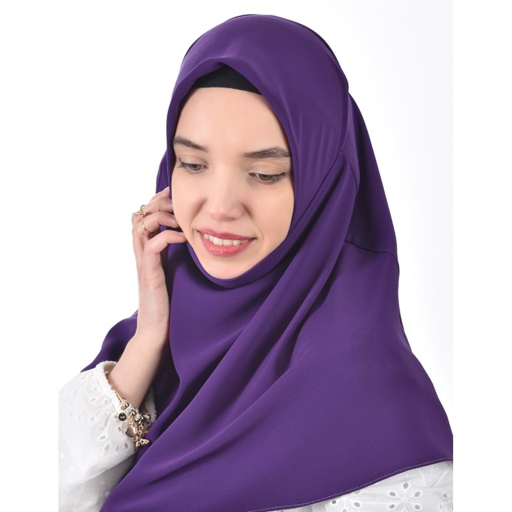 AKILLI BAĞCIKLI PEÇE EŞARP OVAL, MOR