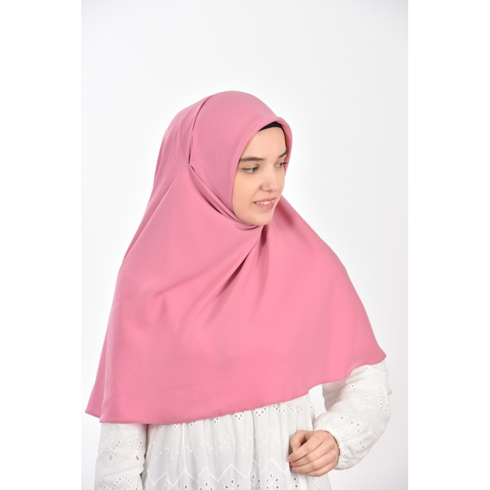 AKILLI BAĞCIKLI PEÇE EŞARP,OVAL (KENDİNDEN BONELİ), PEMBE