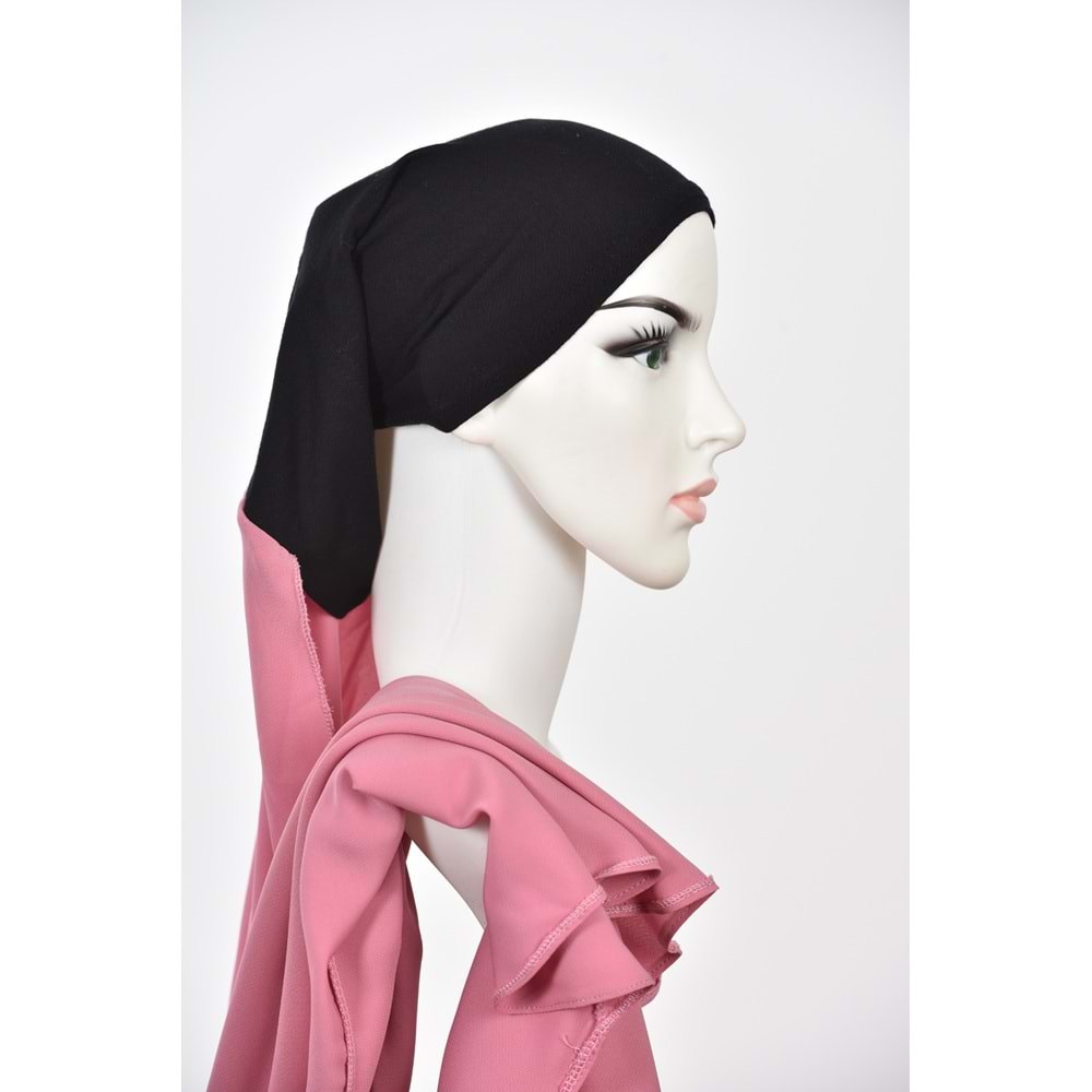 AKILLI BAĞCIKLI PEÇE EŞARP,OVAL (KENDİNDEN BONELİ), PEMBE