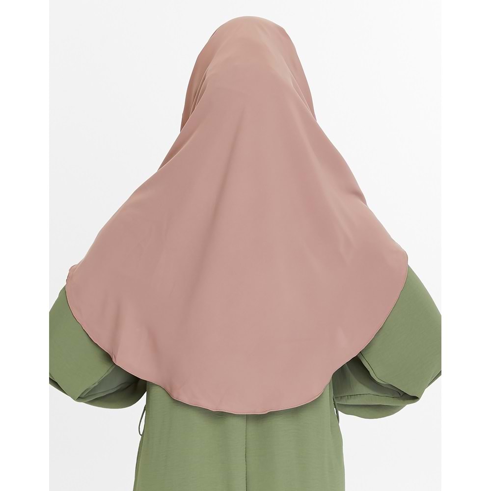 AKILLI BAĞCIKLI PEÇE EŞARP,OVAL (KENDİNDEN BONELİ), SOMON RENGİ