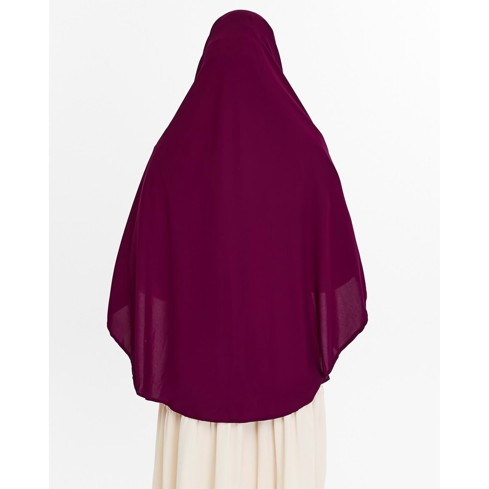 AKILLI BAĞCIKLI PEÇE EŞARP,OVAL (KENDİNDEN BONELİ), VİŞNE - HAYAL HANIM - XL