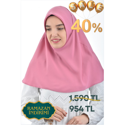 AKILLI BAĞCIKLI PEÇE EŞARP OVAL, PEMBE