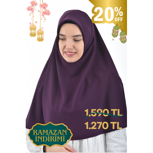 AKILLI BAĞCIKLI PEÇE EŞARP OVAL, MÜRDÜM