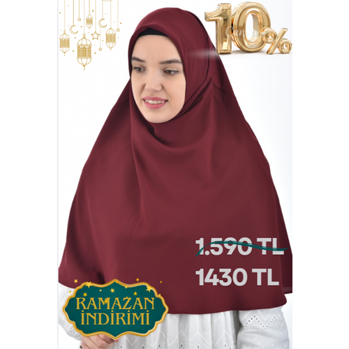 AKILLI BAĞCIKLI PEÇE EŞARP OVAL, BORDO