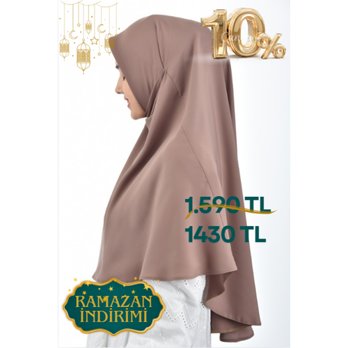 AKILLI BAĞCIKLI PEÇE EŞARP OVAL, VİZON