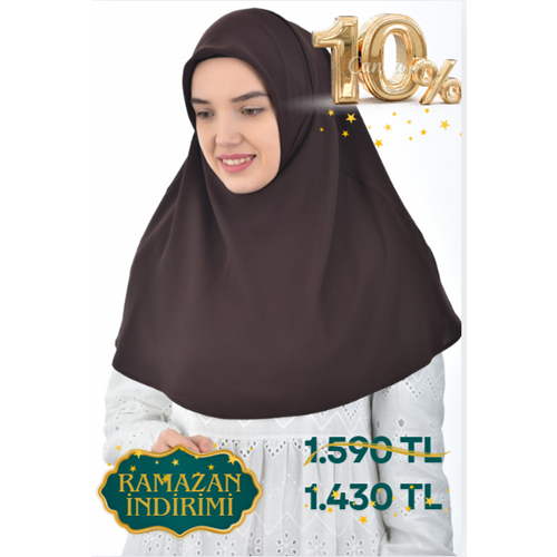 AKILLI BAĞCIKLI PEÇE EŞARP OVAL, KAHVERENGİ