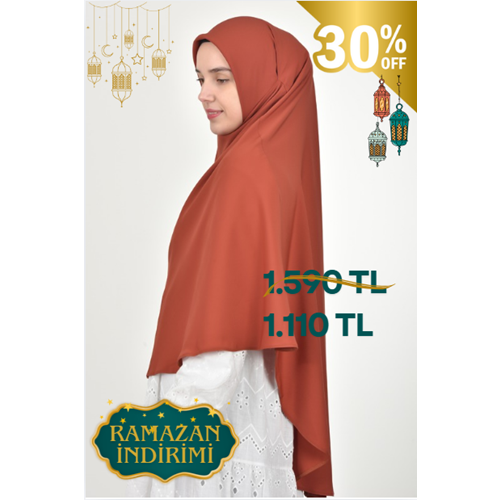 AKILLI BAĞCIKLI PEÇE EŞARP OVAL, BAKIR TURUNCU