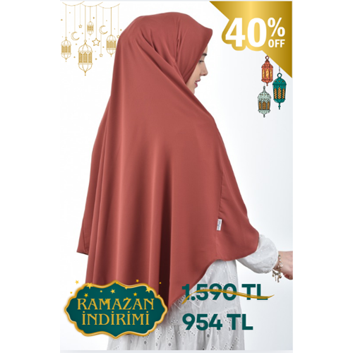 AKILLI BAĞCIKLI PEÇE EŞARP OVAL, VERMİLİON RENGİ