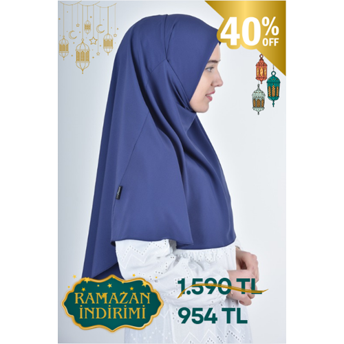 AKILLI BAĞCIKLI PEÇE EŞARP OVAL, MORCİVERT