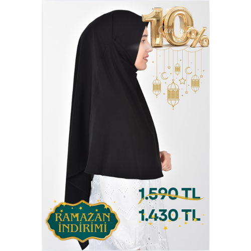 AKILLI BAĞCIKLI PEÇE EŞARP ARKASI ÜÇGEN, SİYAH