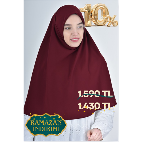 AKILLI BAĞCIKLI PEÇE EŞARP ARKASI ÜÇGEN, BORDO