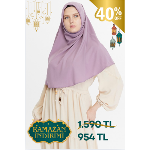 AKILLI BAĞCIKLI PEÇE EŞARP ARKASI ÜÇGEN, LİLA