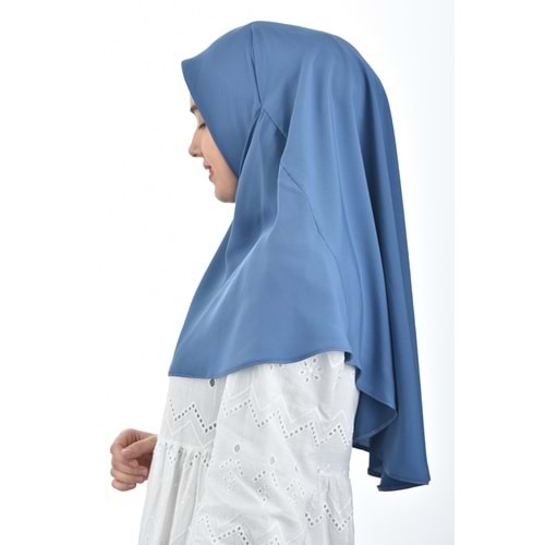 AKILLI BAĞCIKLI PEÇE EŞARP OVAL, ÇELİK MAVİ